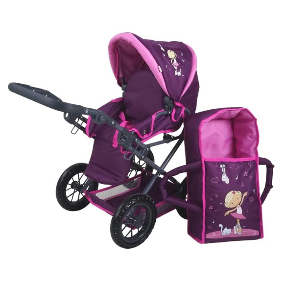 Wózek Ruby dla lalek Różowy z baletnicą Knorr Toys 80271 Wózek Ruby dla lalek Różowy z baletnicą Knorr Toys 80271