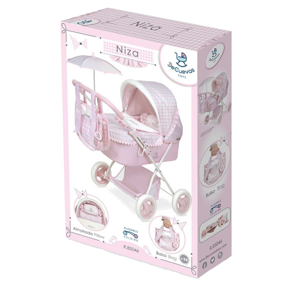 Wózek gondola z parasolką dla lalek DeCuevas Toys 85046 Wózek gondola z parasolką dla lalek DeCuevas Toys 85046