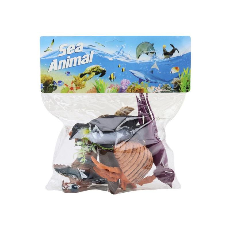 Zestaw Figurek Zwierząt Morskich Roślinki 8 El