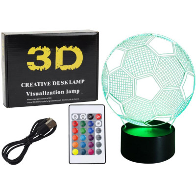 Lampka Bezprzewodowa Statuetka Piłka 3D LED Pilot
