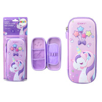 Piórnik Z Jednorożcem Rozkładany 3D Fioletowy 23x10x5 cm