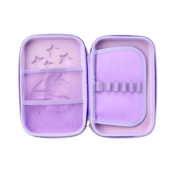 Duży Piórnik 3D Jednorożec Rozkładany Fioletowy 23x15x5 cm