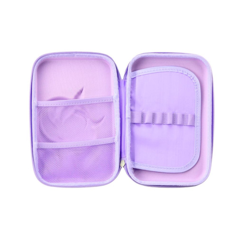 Duży Piórnik Z Jednorożcem Rozkładany 3D Fioletowy 23x15x5 cm