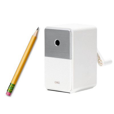 Strugaczka Na Korbkę Z Pojemnikiem Regulacja Ostrza Biała