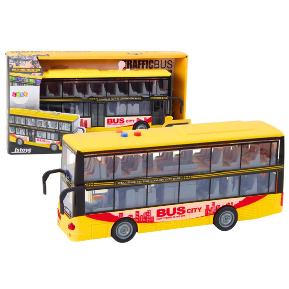 Autobus Piętrowy 1:16 Światła Dźwięki Napęd Żółty Autobus Piętrowy 1:16 Światła Dźwięki Napęd Żółty