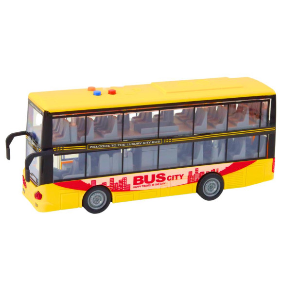 Autobus Piętrowy 1:16 Światła Dźwięki Napęd Żółty Autobus Piętrowy 1:16 Światła Dźwięki Napęd Żółty