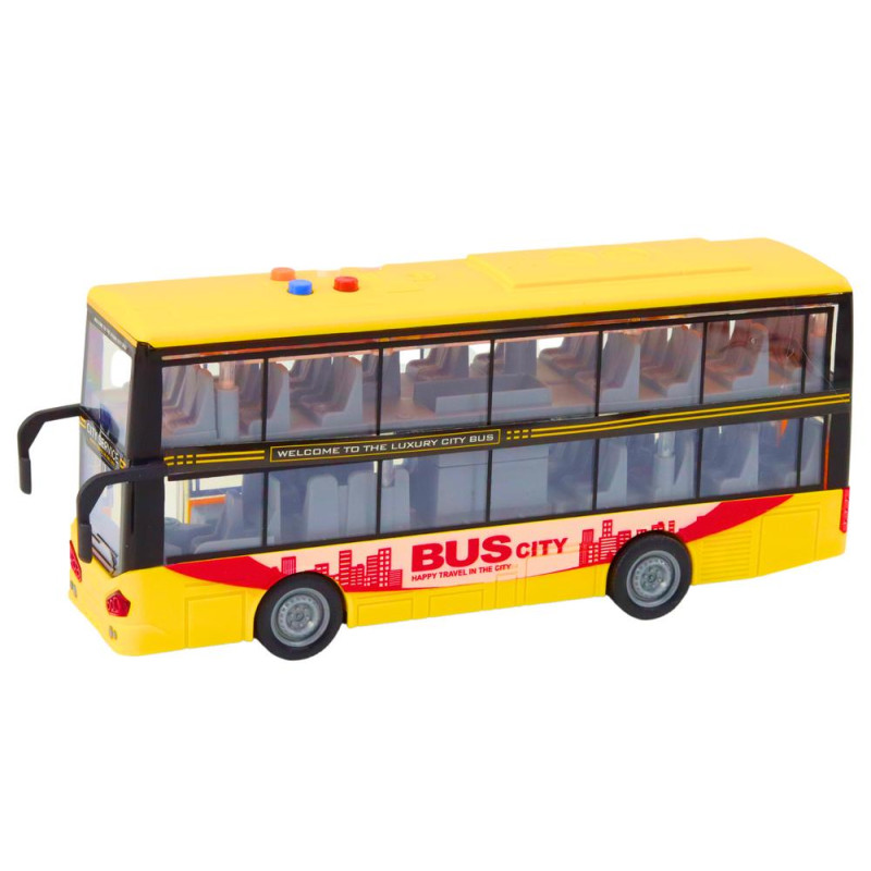 Autobus Piętrowy 1:16 Światła Dźwięki Napęd Żółty
