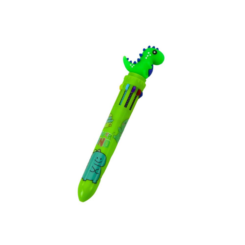Długopis Wielokolorowy Dinozaur Automatyczny 10 Kolorów Mix